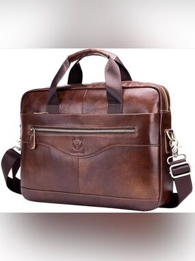 Bull Captain Genuine Leather Messenger Bag Brown Shoulder Crossbody Travel NWT